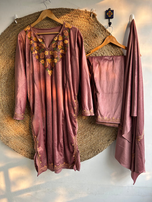 Kashmiri Mauve Velvet Suit