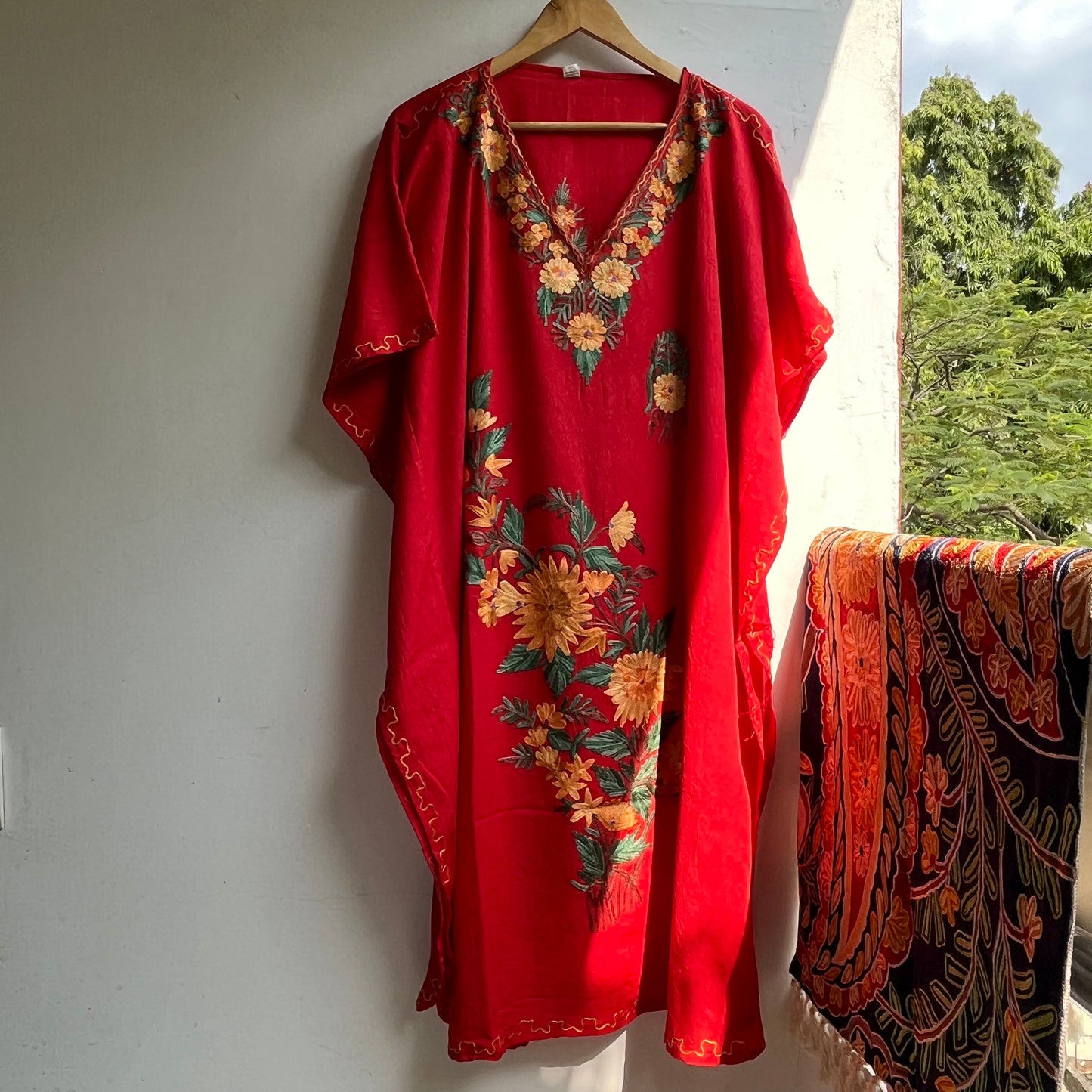 Red Kashmiri Kaftan
