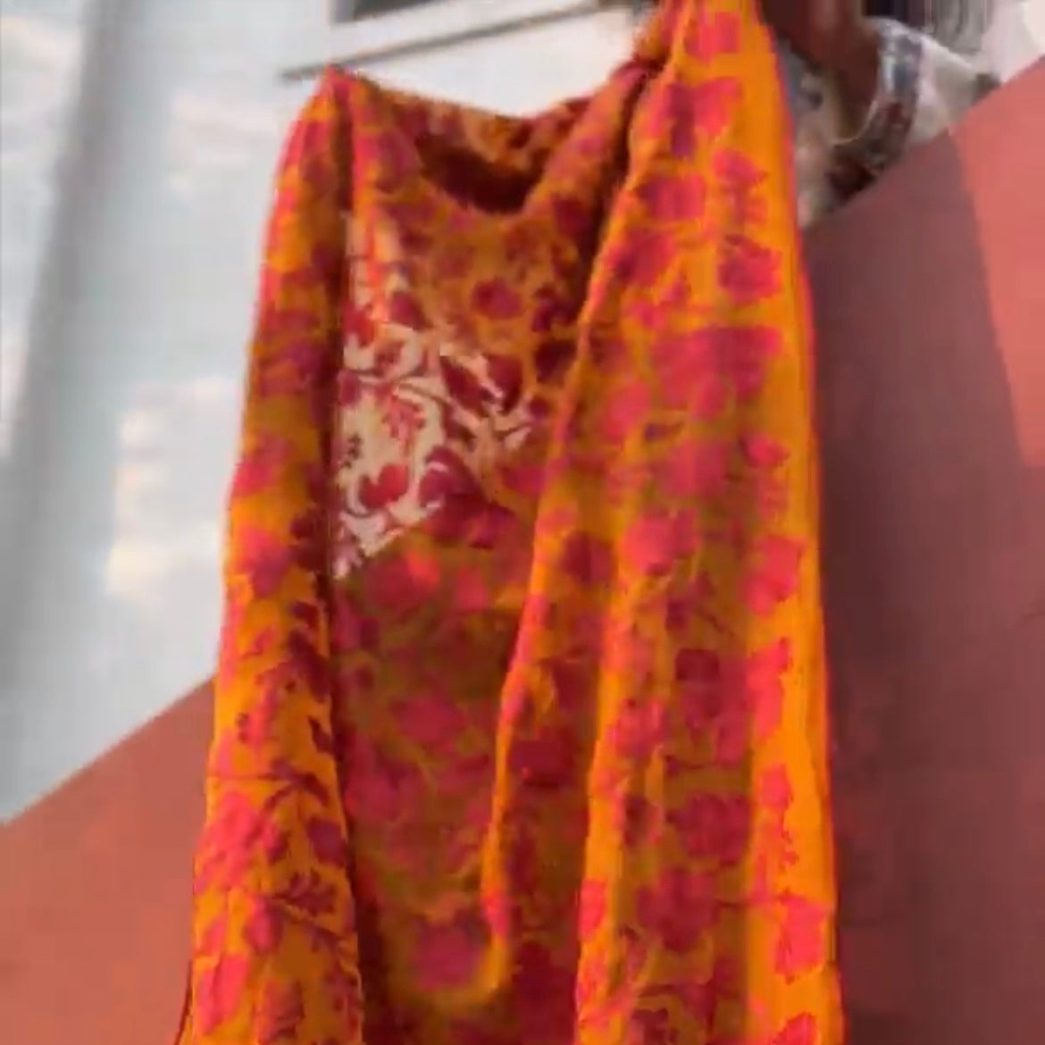 Kashmiri Orange Georgette Saree