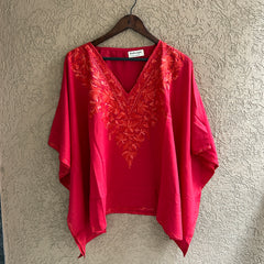 Red Cotton Kaftan Top hover