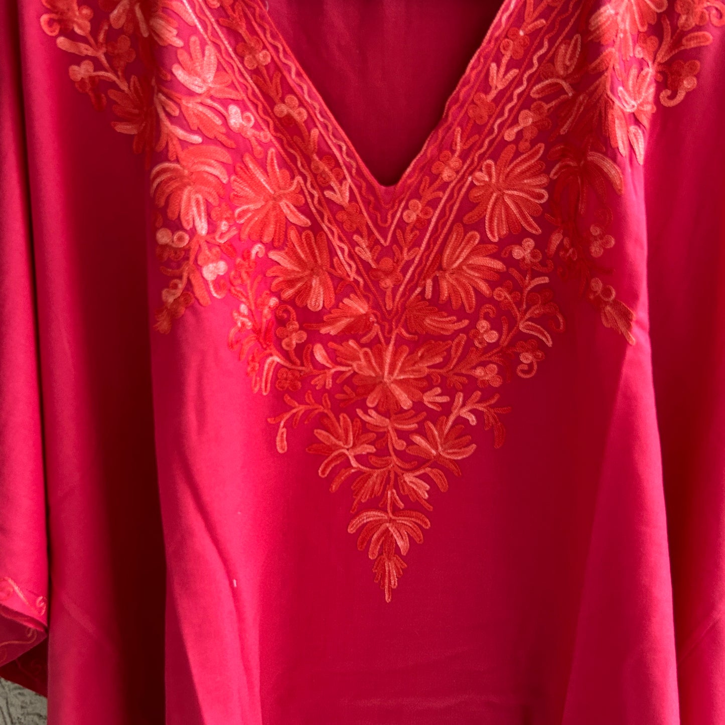 Red Cotton Kaftan Top