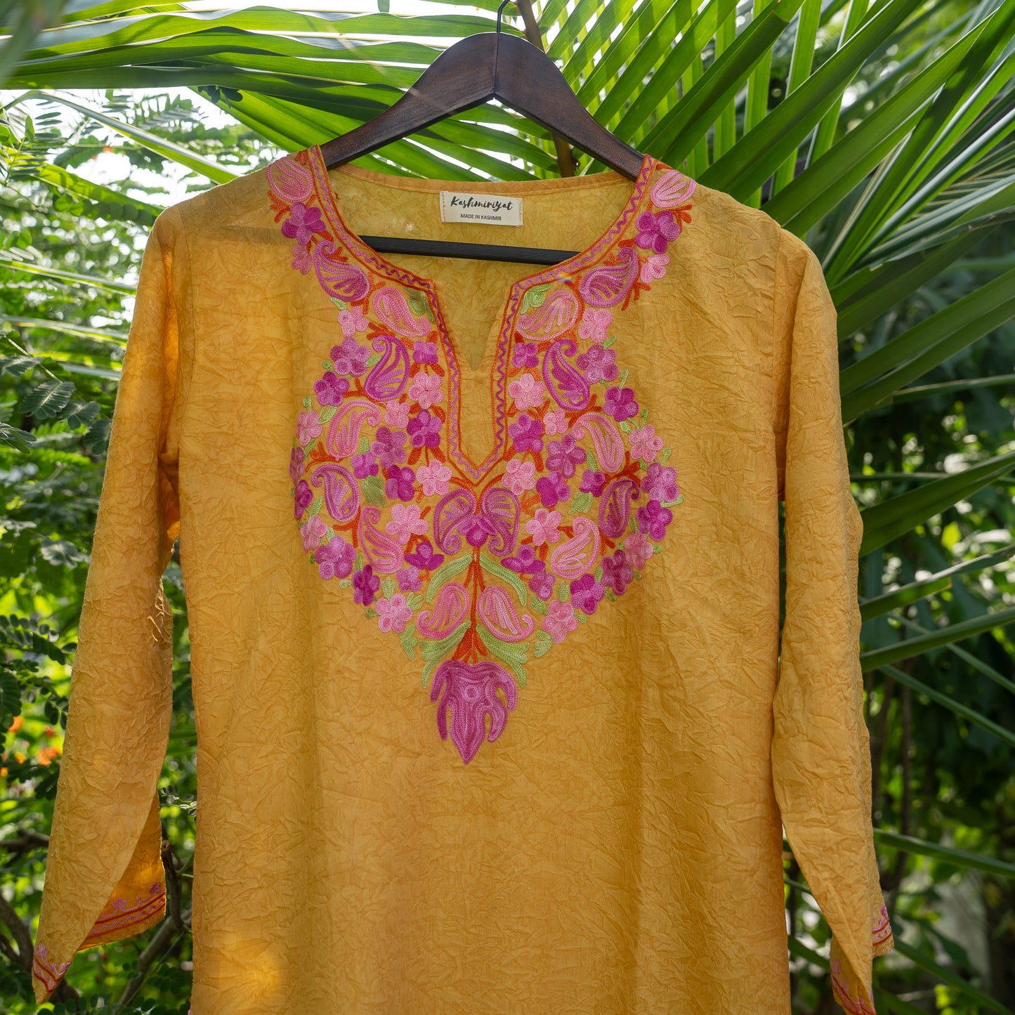 Mustard Kashmiri Kurti