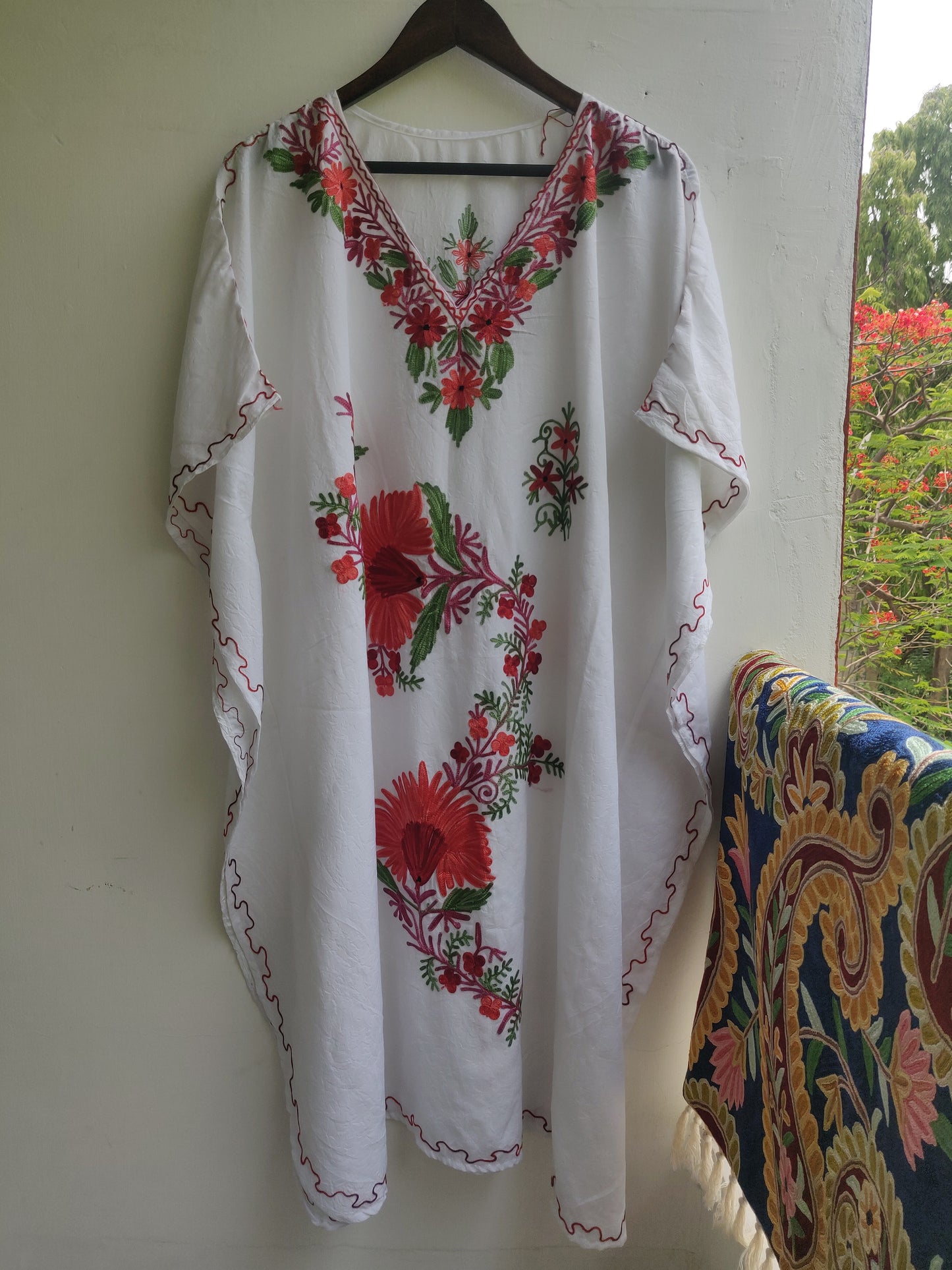 White Kashmiri Kaftan