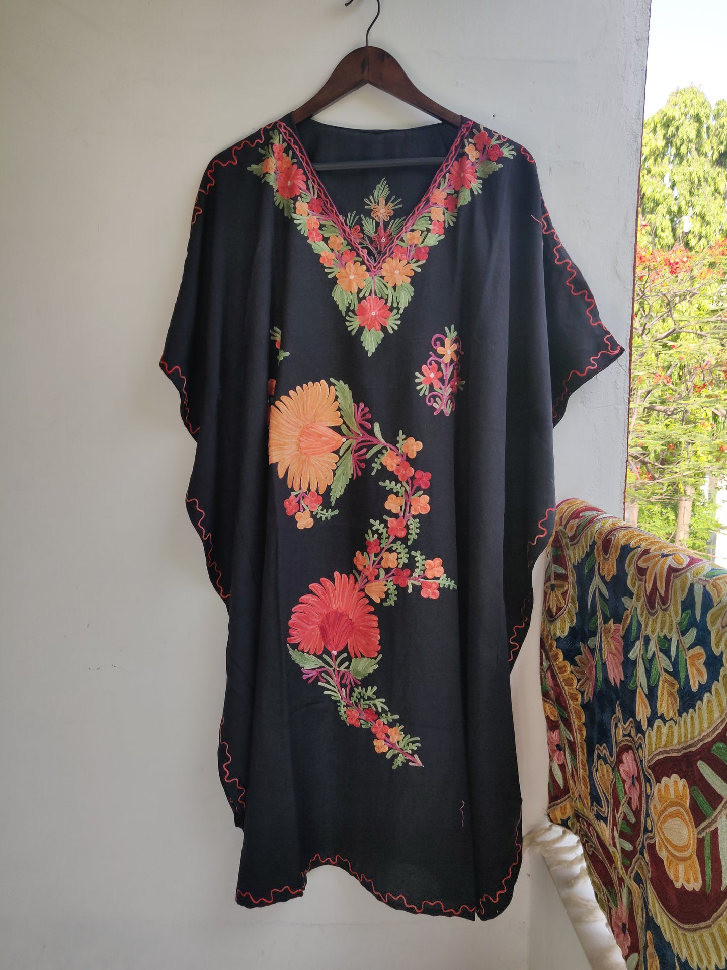 Black Kashmiri Kaftan