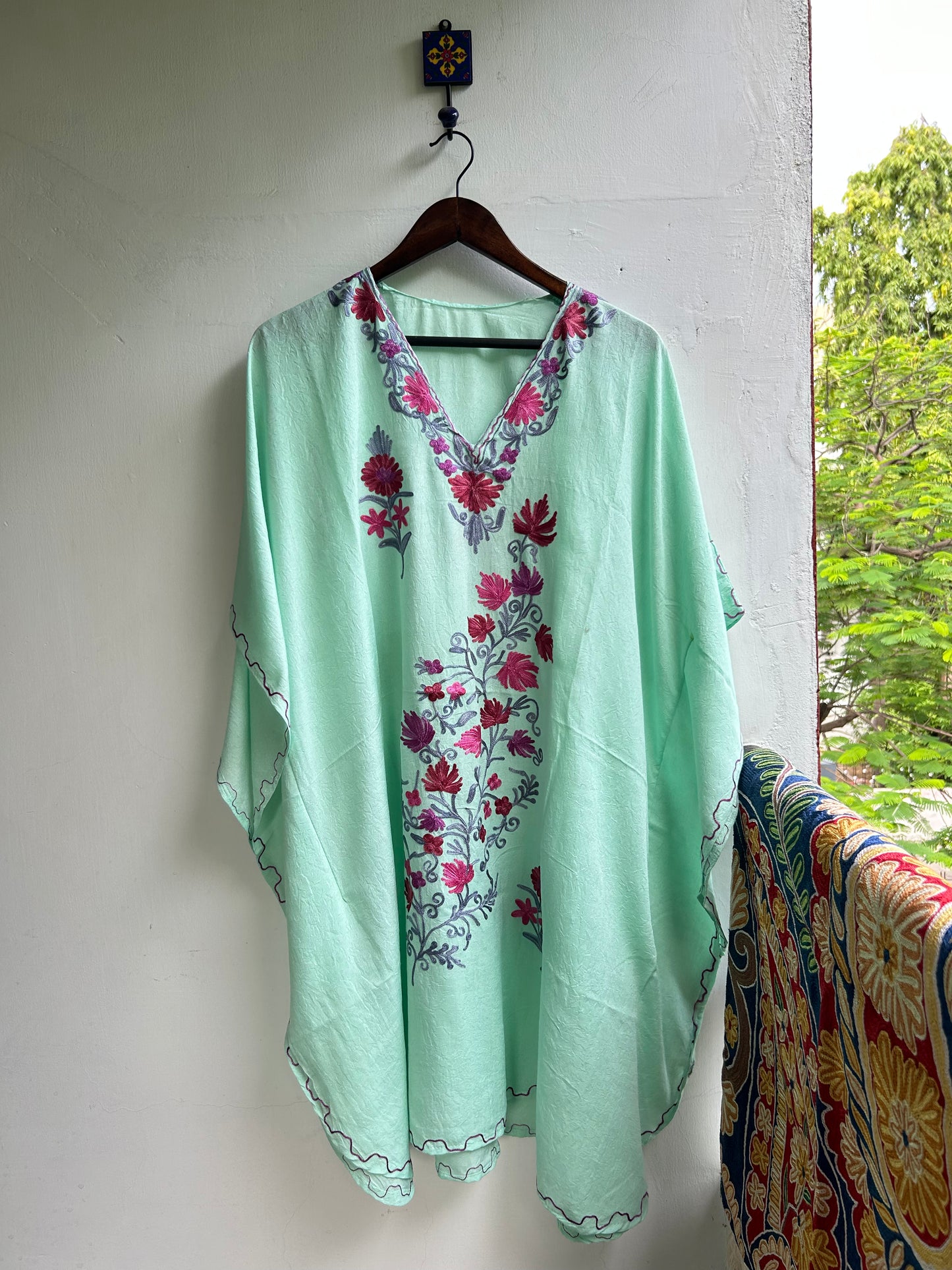 Sea Green Kashmiri Kaftan