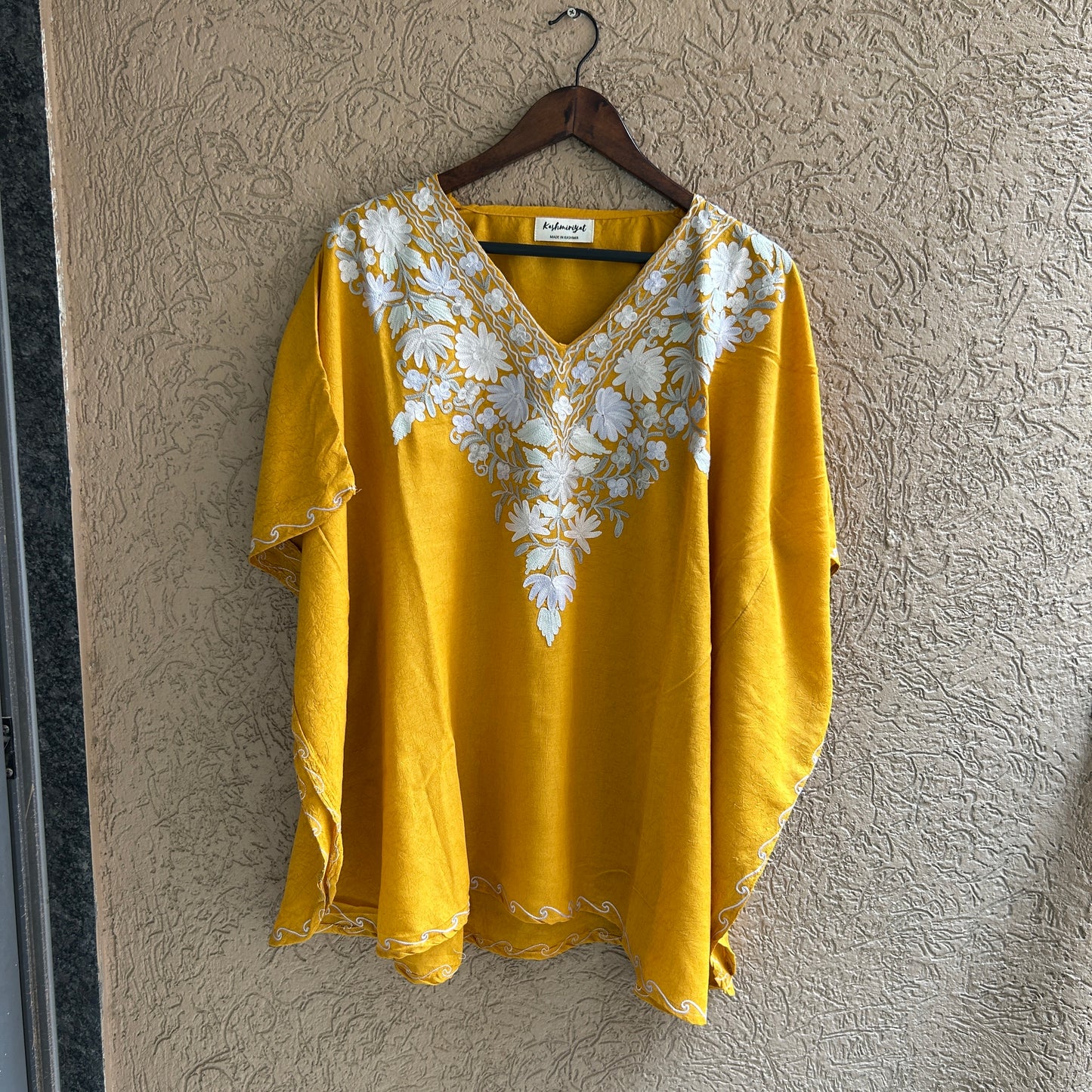 Mustard Cotton Kaftan Top
