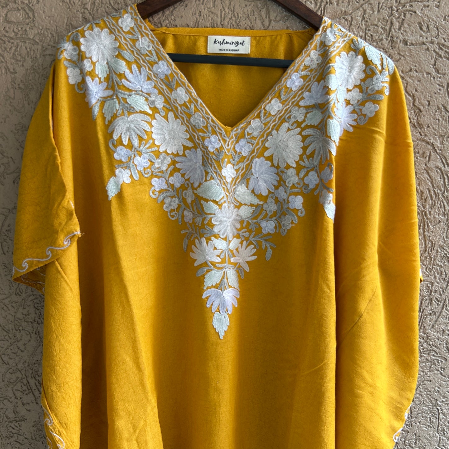 Mustard Cotton Kaftan Top