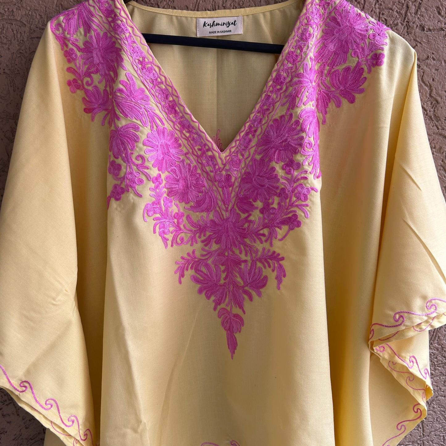 Yellow Cotton Kaftan Top