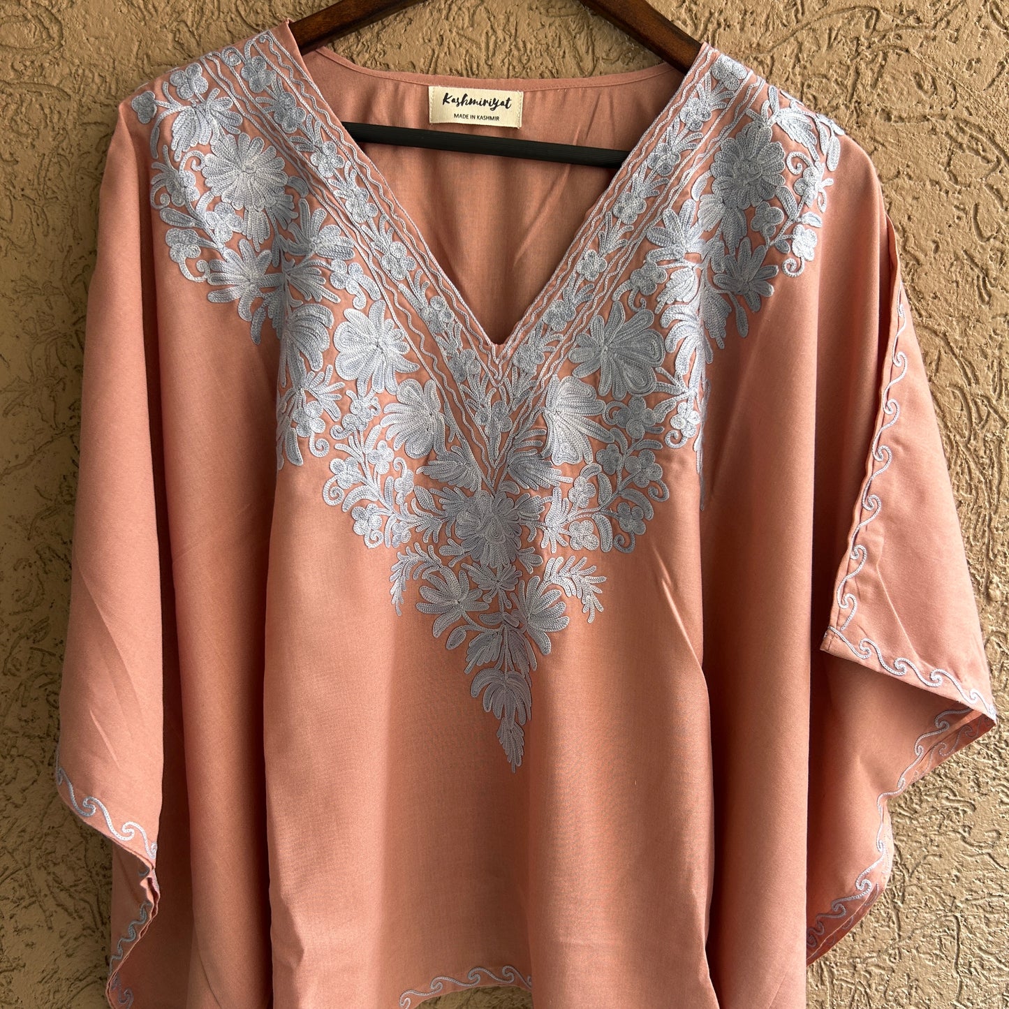 Peach Cotton Kaftan Top