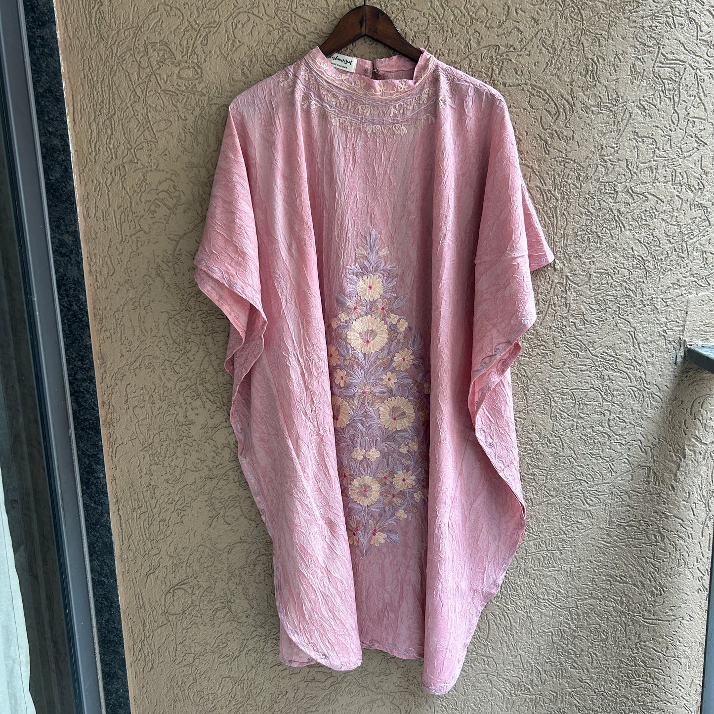 Light Pink Cotton Kaftan with Collar