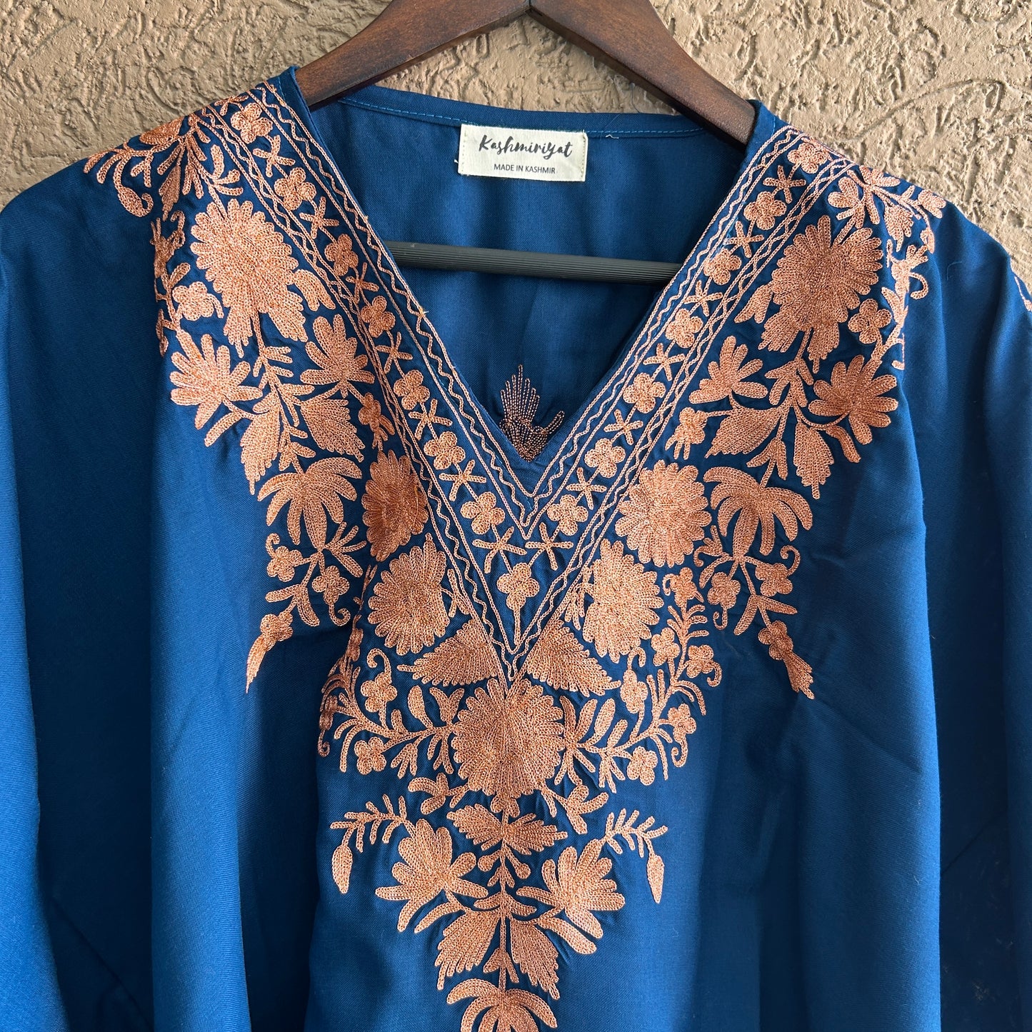 Teal Blue Zari Kaftan Top