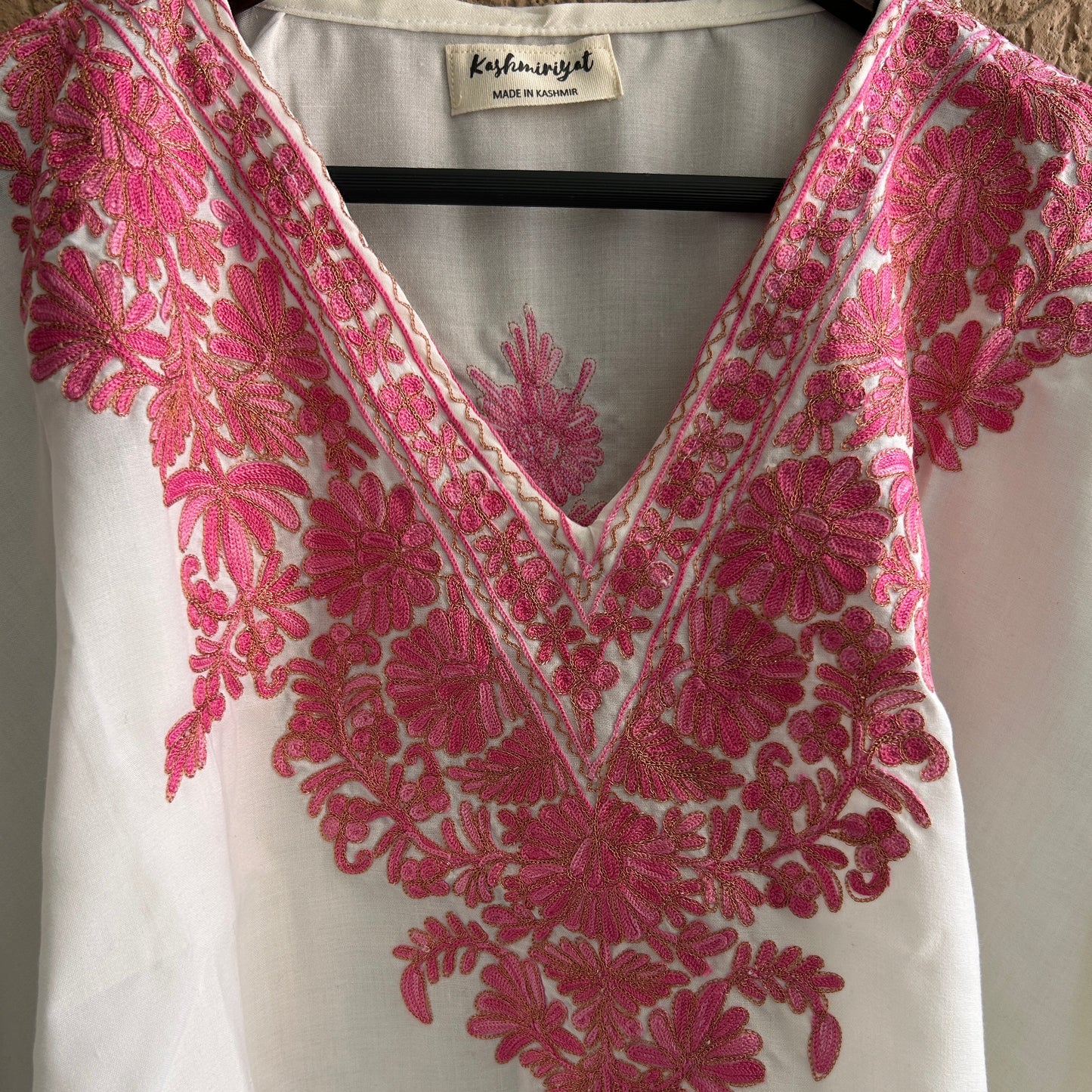 Mughal Pink Zari Kaftan Top