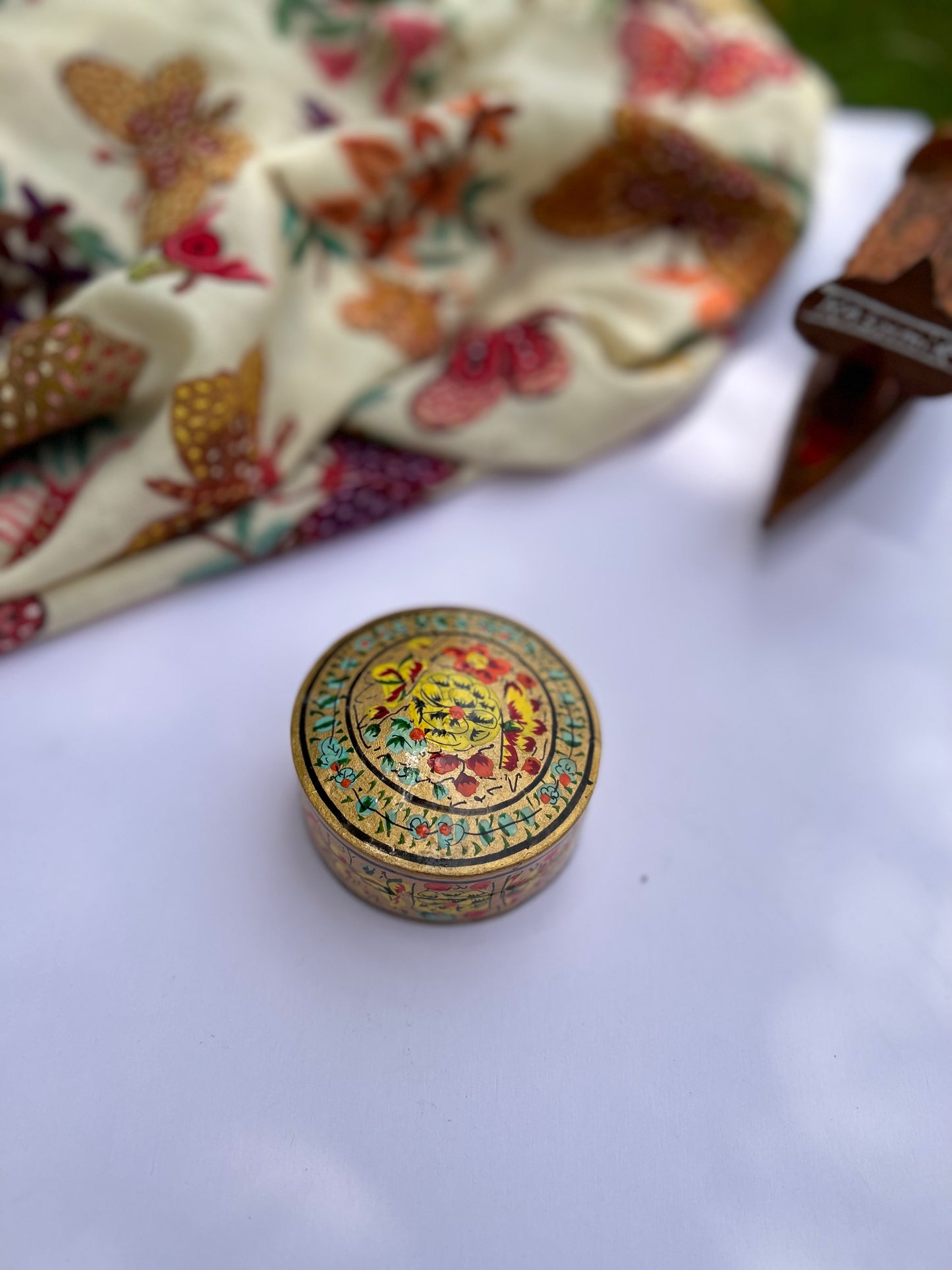 Mini Papier Mache Boxes Round