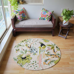 Hunar Round Embroidered Rug