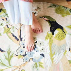 Hunar Round Embroidered Rug hover
