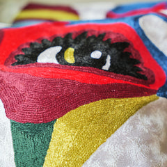 Modern Art Cushion Cover with Hand Embroidery hover