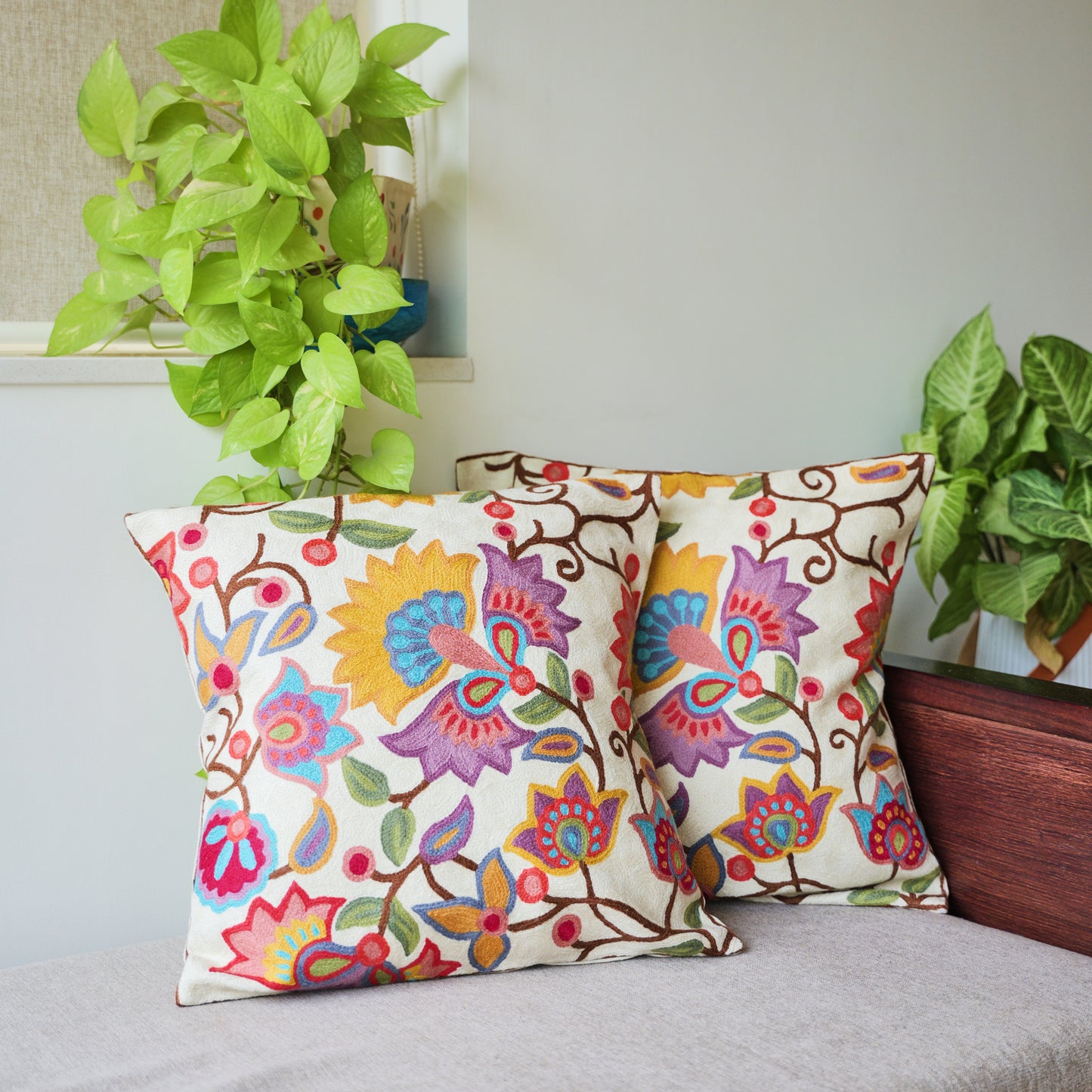 Rooh in Beige Cushion Covers (Set of 2)