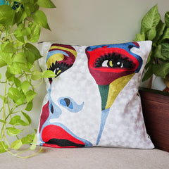 Modern Art Cushion Cover with Hand Embroidery
