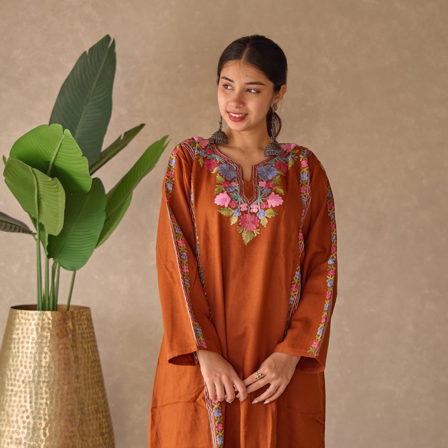 Burnt Orange Kashmiri Woollen Set