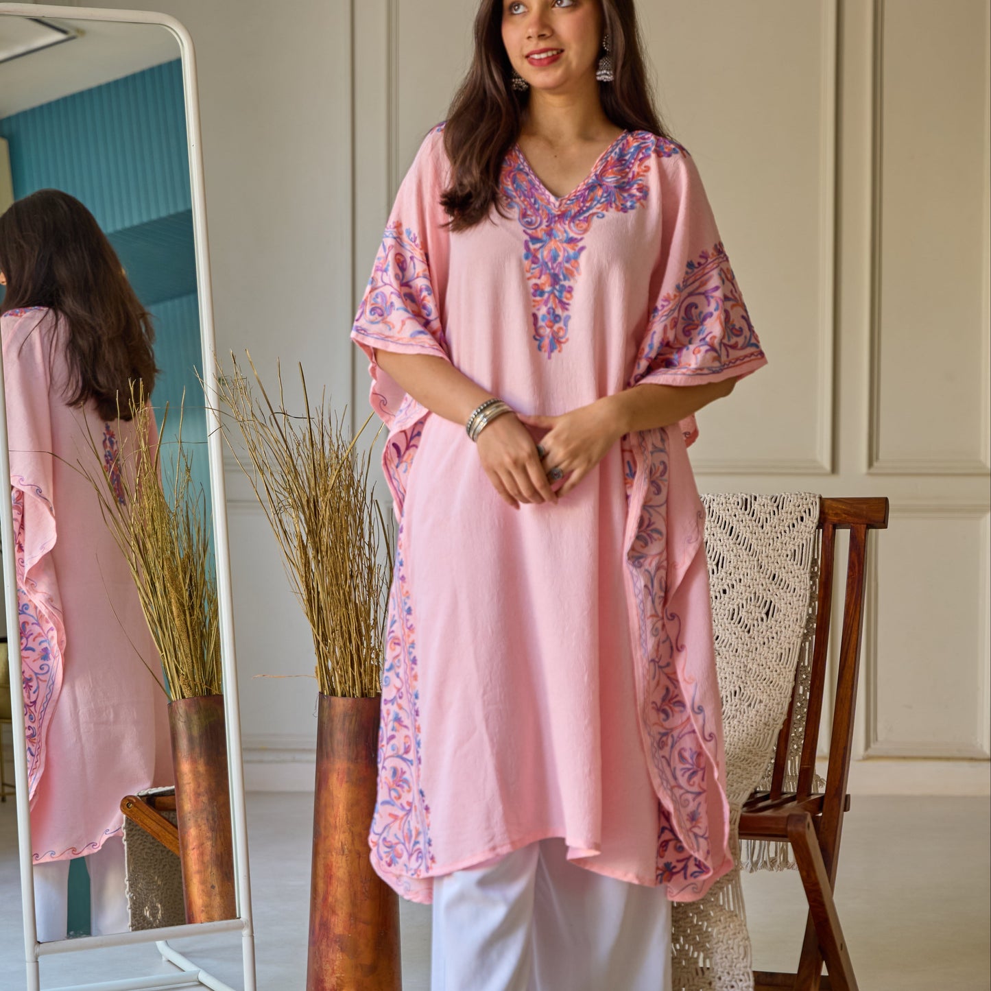 Pink Mughal Kashmiri Kaftan