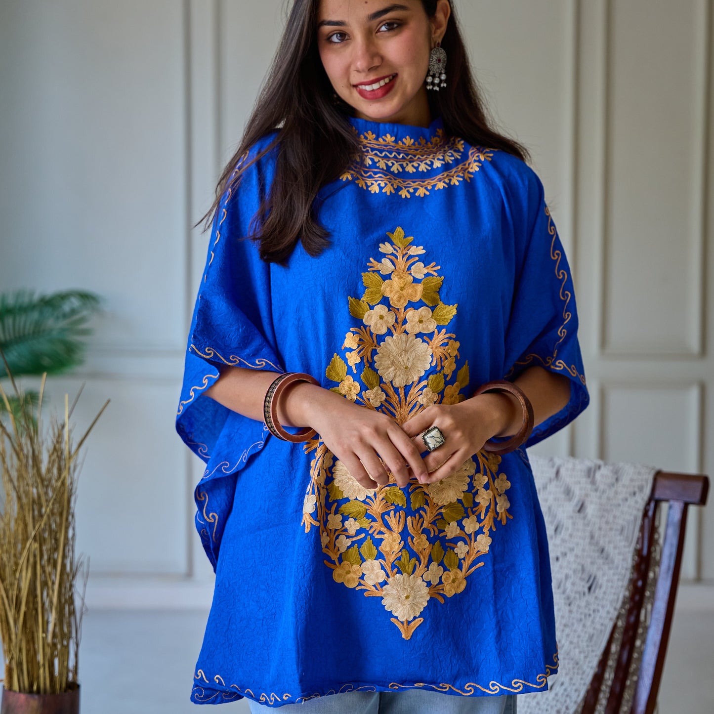 Blue Collar Kashmiri Kaftan Top