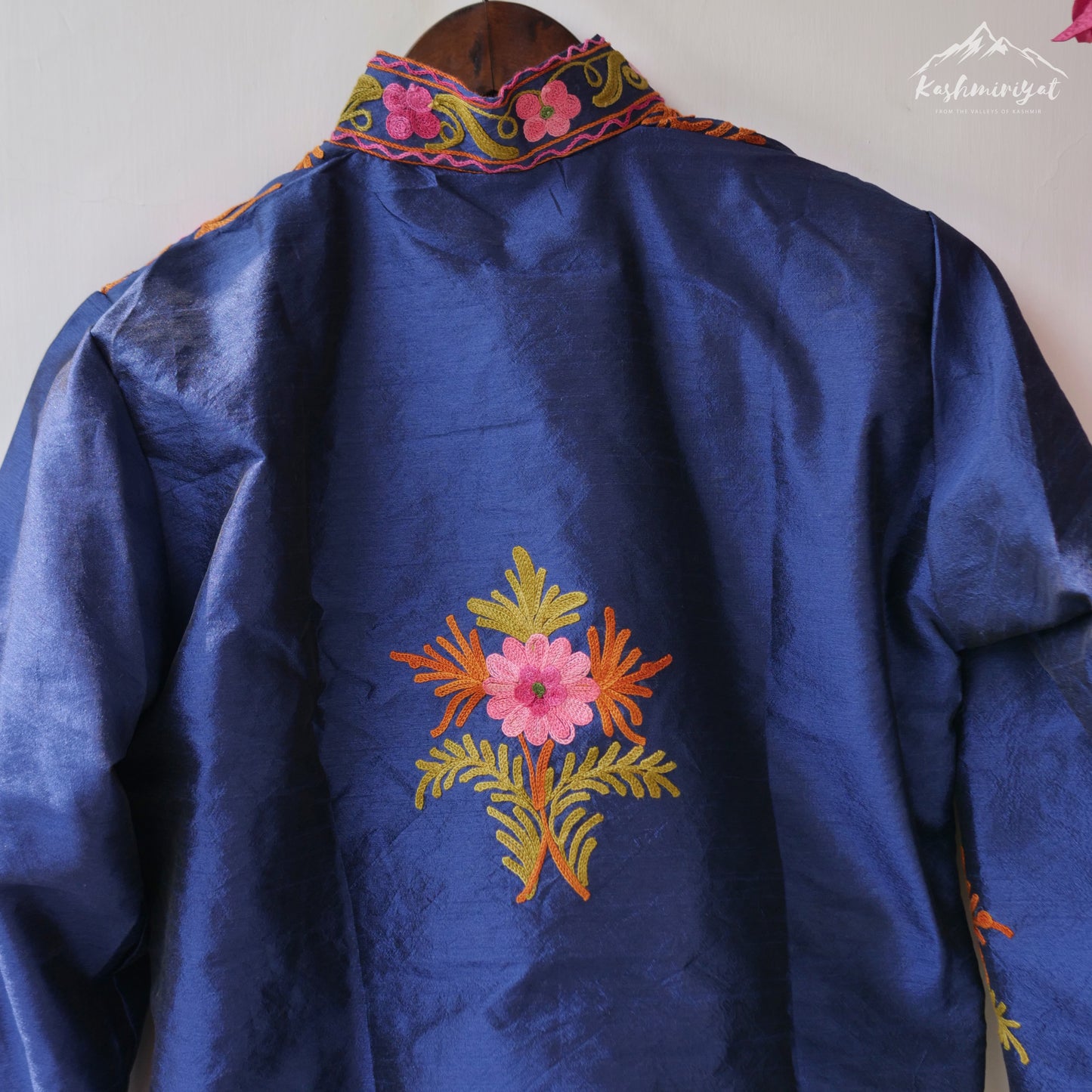 Kashmiri Blue Silk Jacket