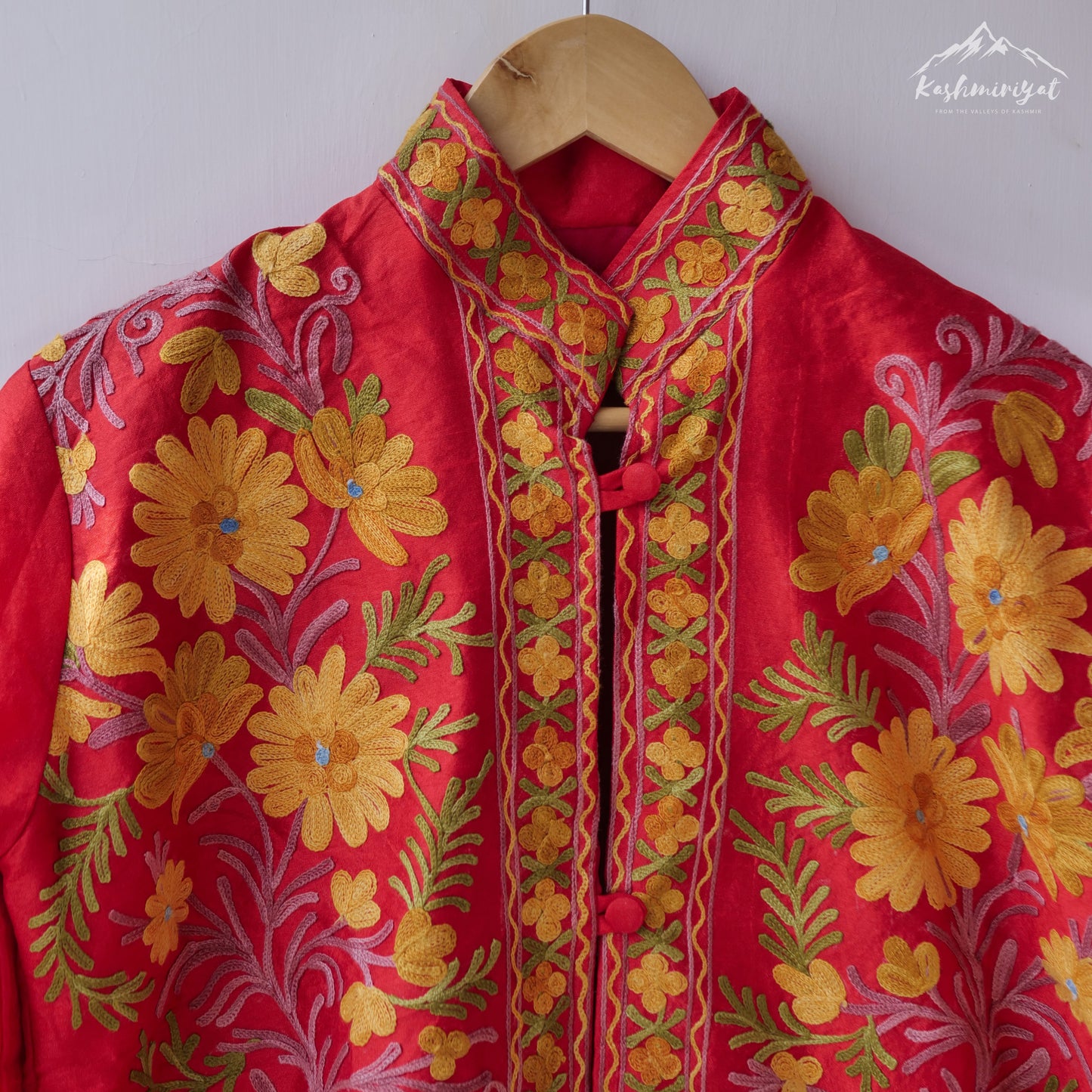Kashmiri Red Silk Jacket