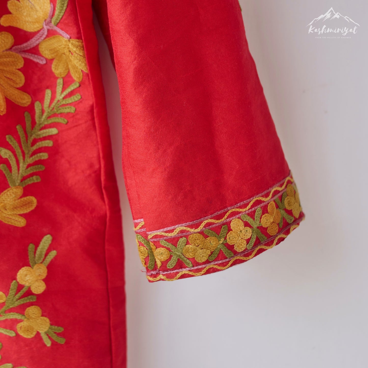Kashmiri Red Silk Jacket