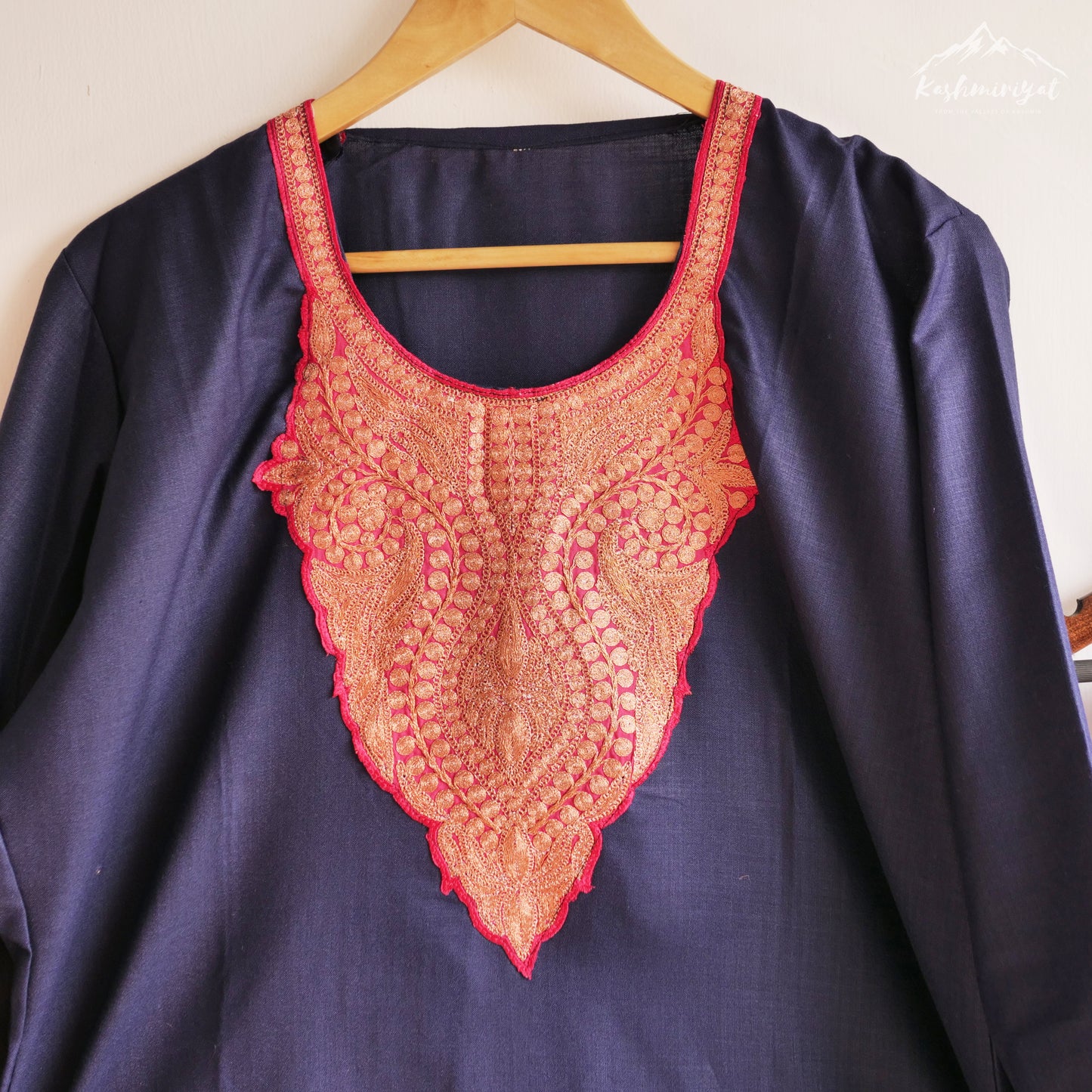 Kashmiri Blue Cotton Suit