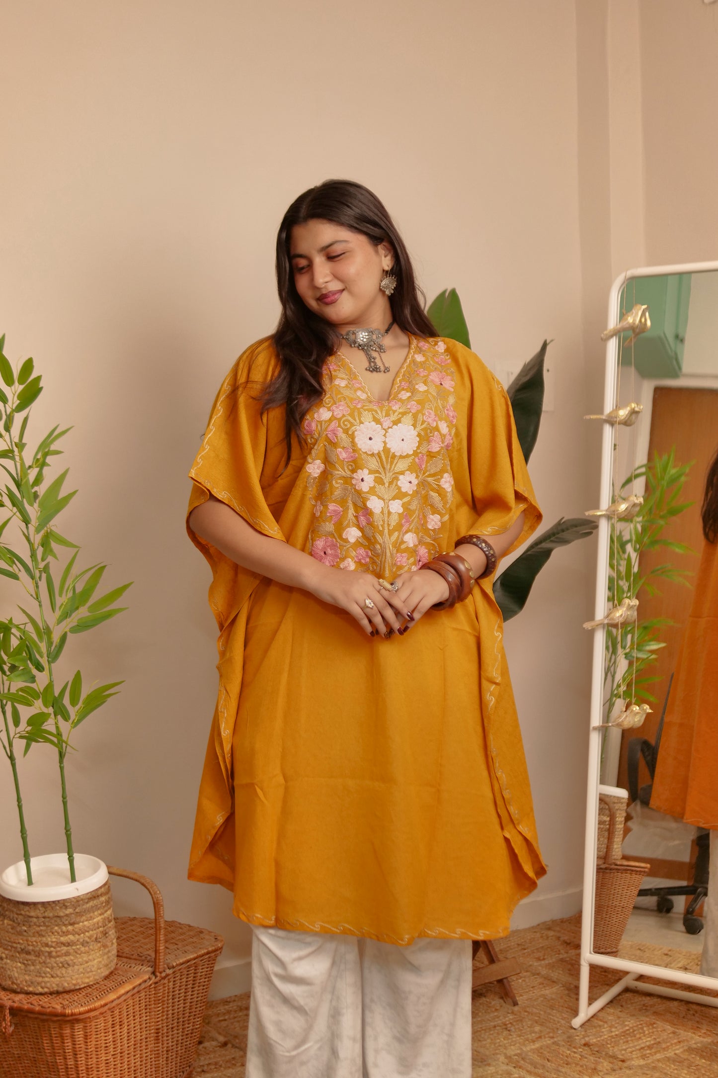 Mustard Crush Cotton Kaftan