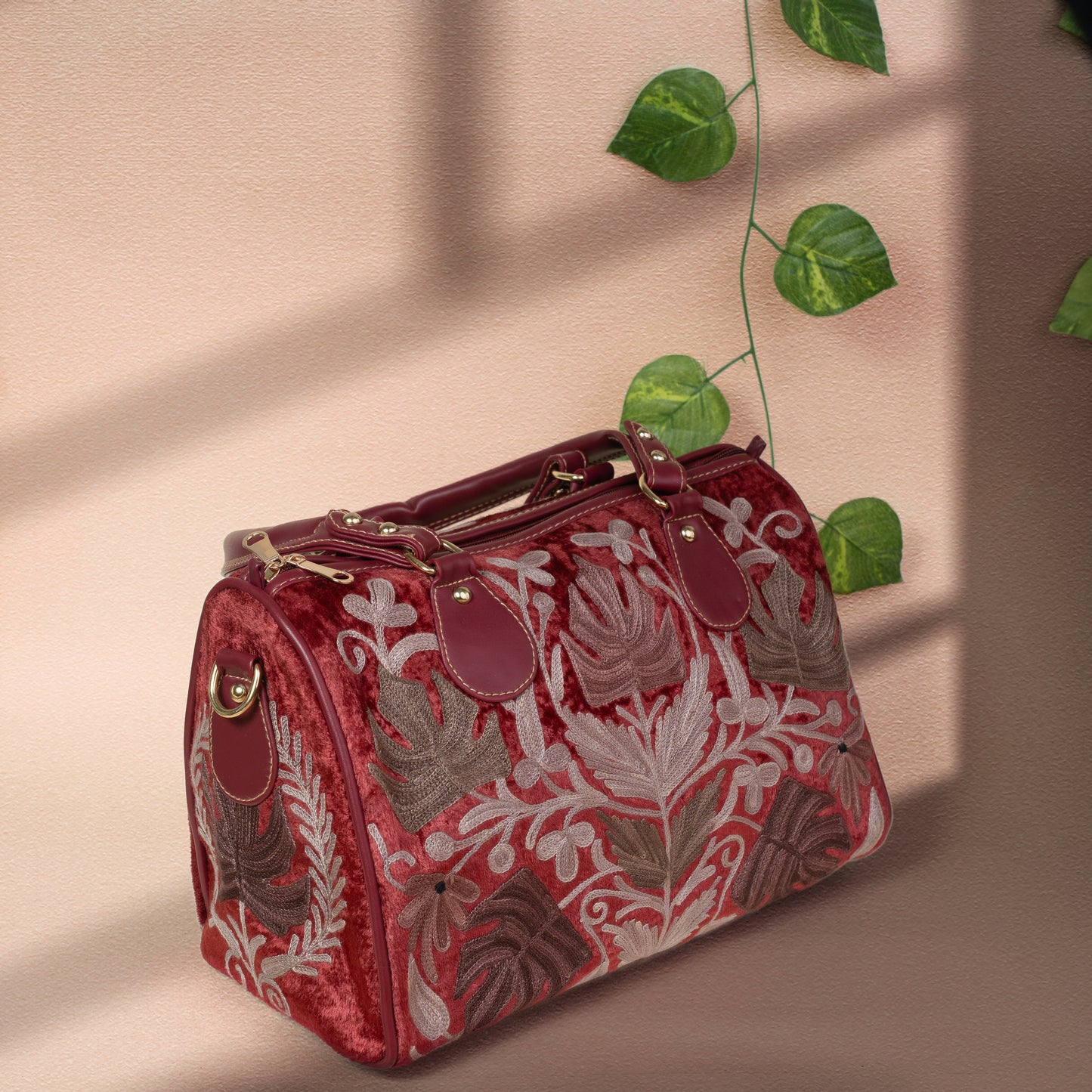 Red Kashmiri Velvet Handbag