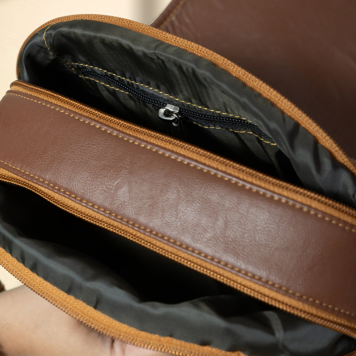 Brown with Blue Kashmiri Velvet Flap Sling Bag