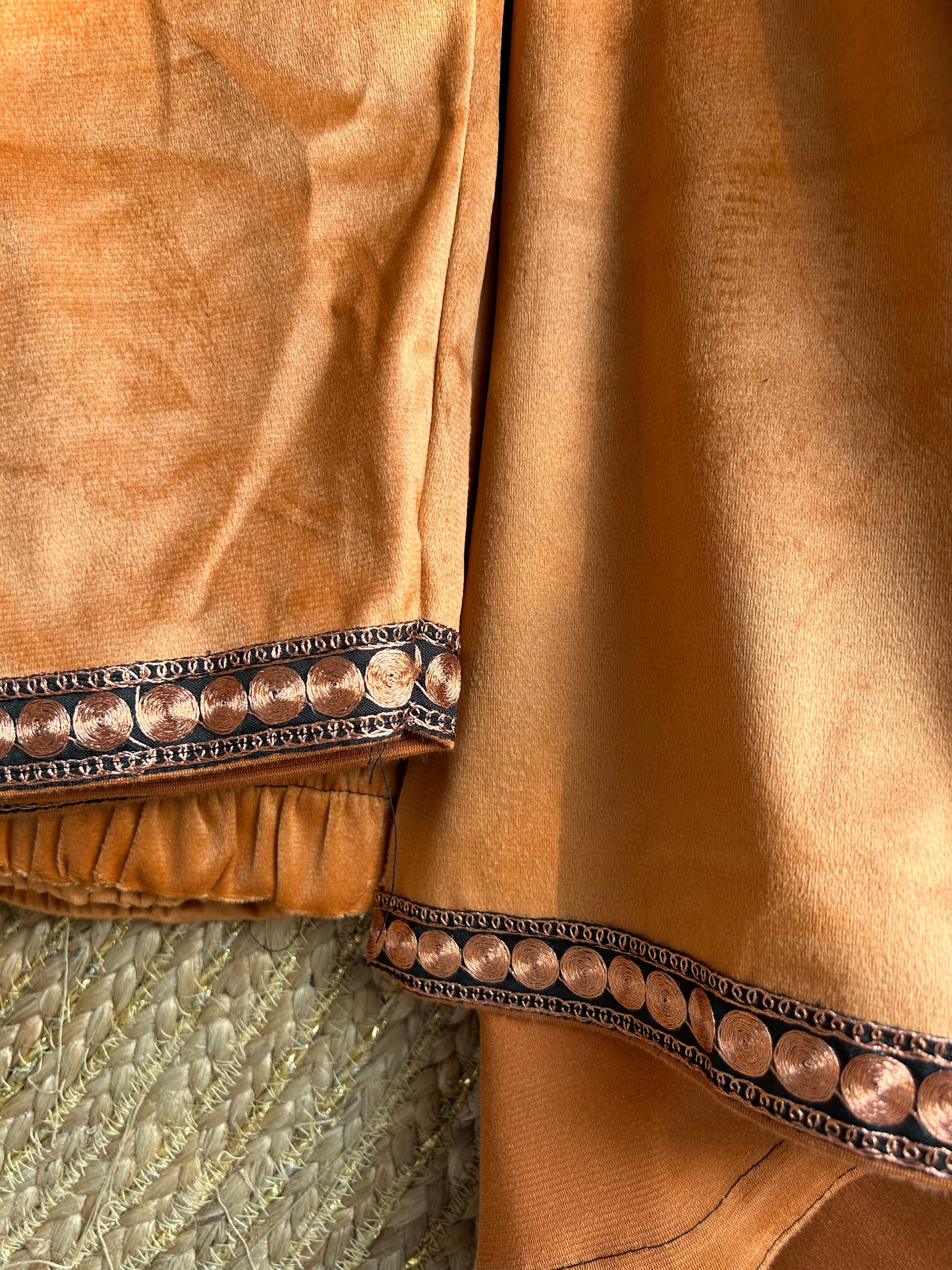 Kashmiri Copper Velvet Suit