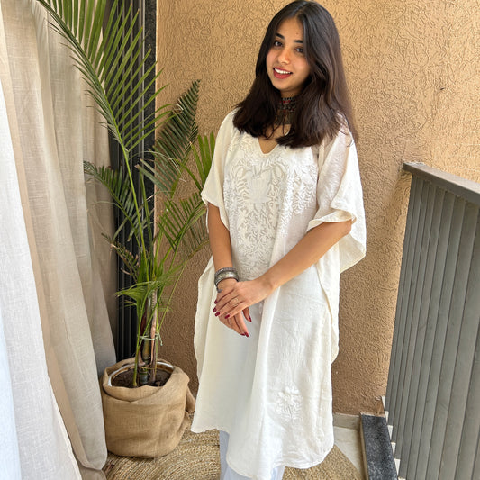 Off White Cotton Kaftan
