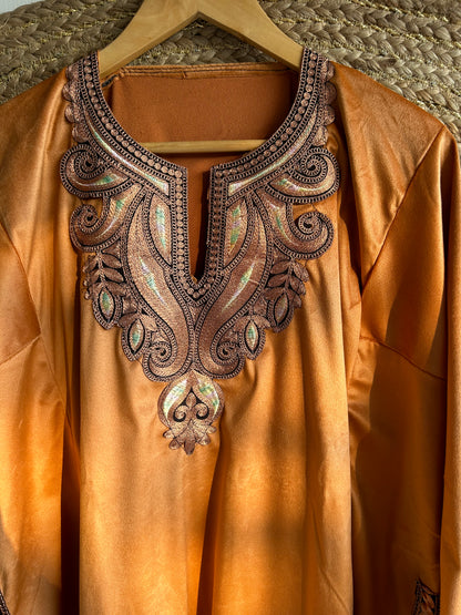 Kashmiri Copper Velvet Suit