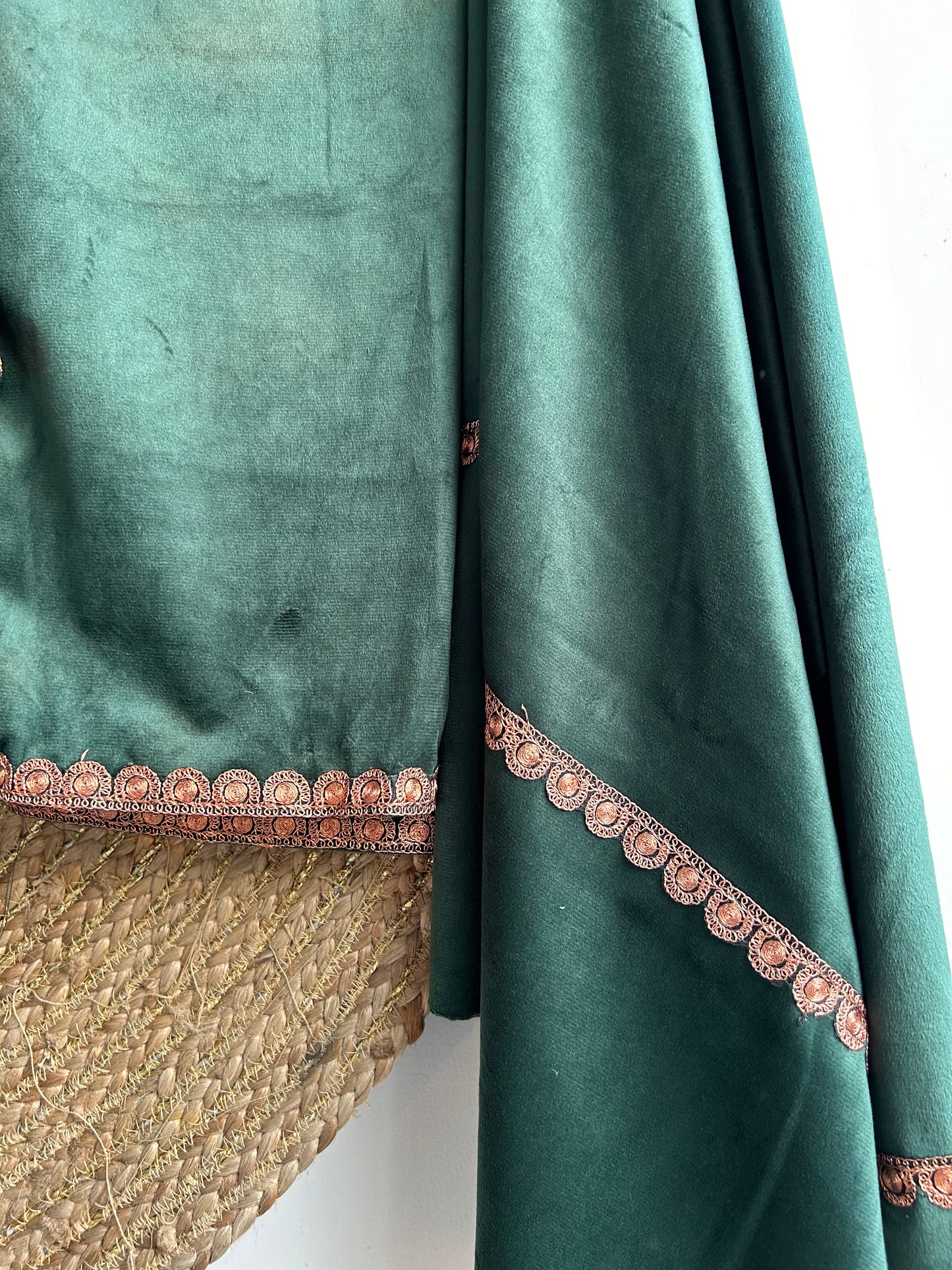 Kashmiri Dark Green Golden Velvet Suit