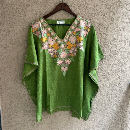 Green Cotton Kaftan Top