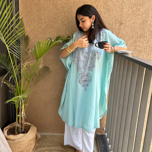 Sky Blue Cotton Kaftan