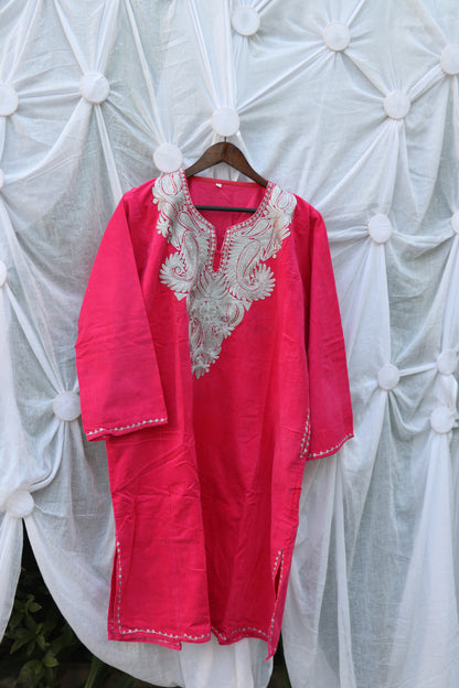 Kashmiri Courdroy Pink Pheran