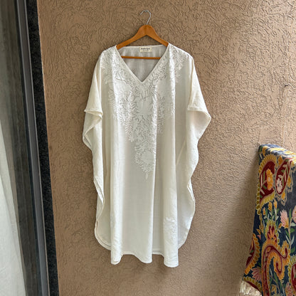 Off White Cotton Kaftan