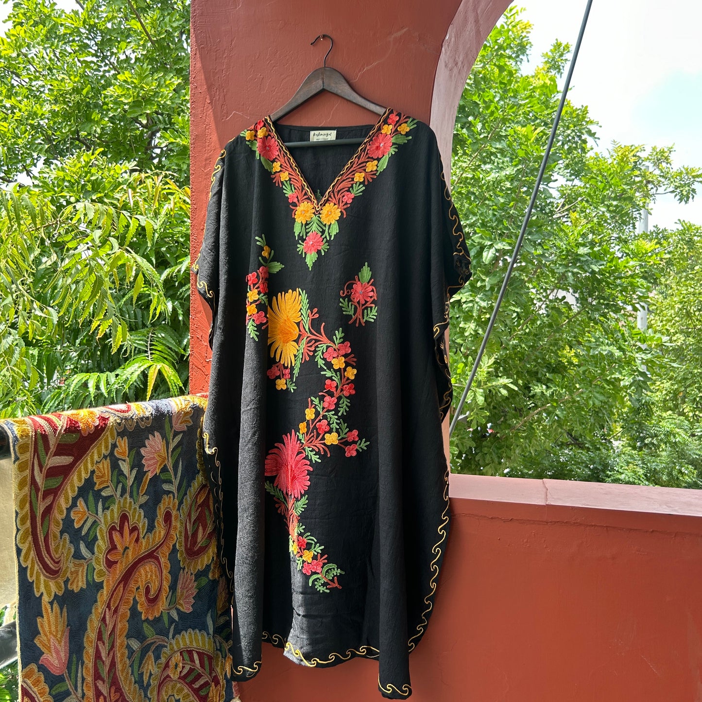 Black Kashmiri Kaftan