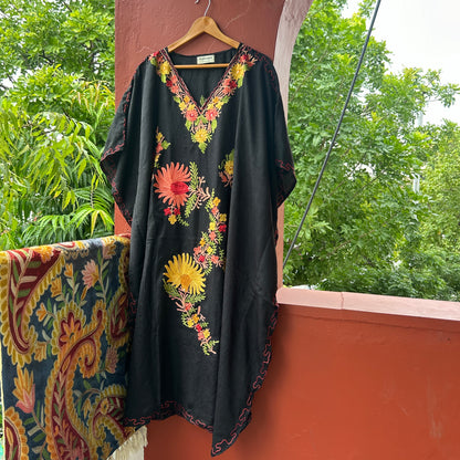 Black Mughal Kashmiri Kaftan