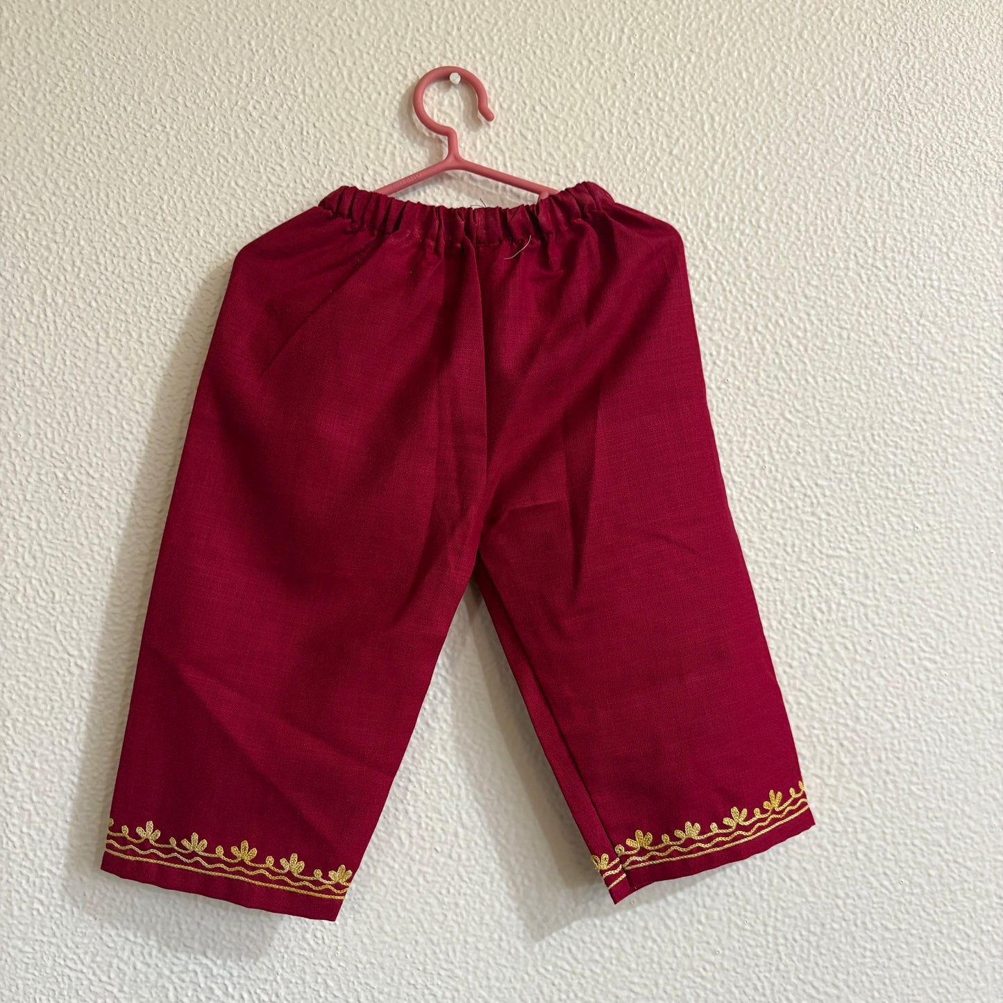 Maroon Kids Cotton Kurti Set (upto 6y)