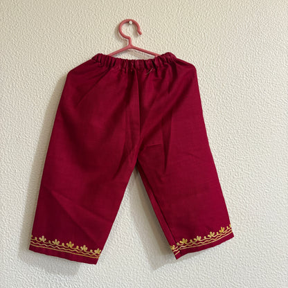 Maroon Kids Cotton Kurti Set (upto 6y)