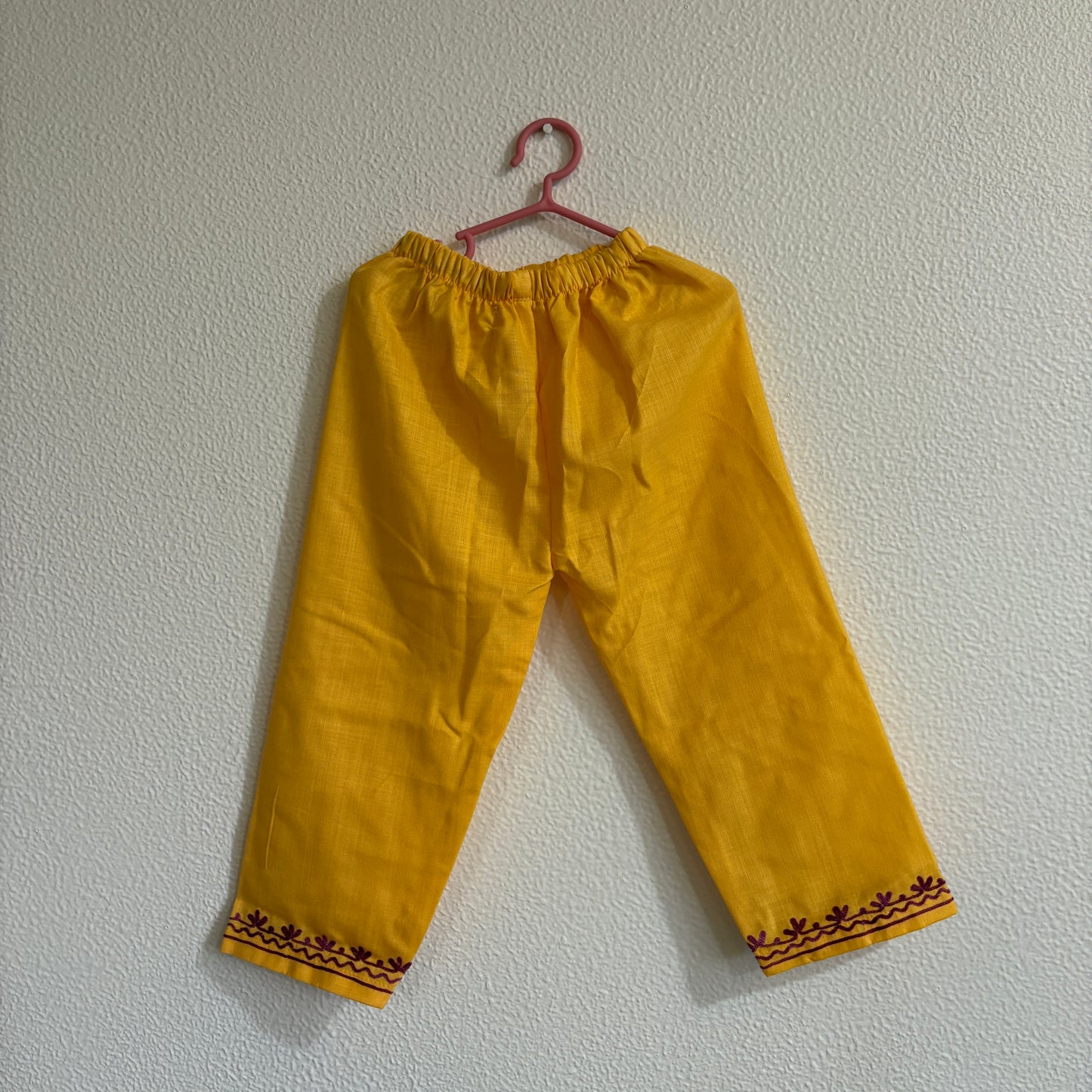 Yellow Kids Cotton Kurti Set (upto 2y)