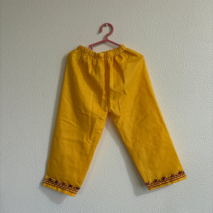 Yellow Kids Cotton Kurti Set (upto 2y)