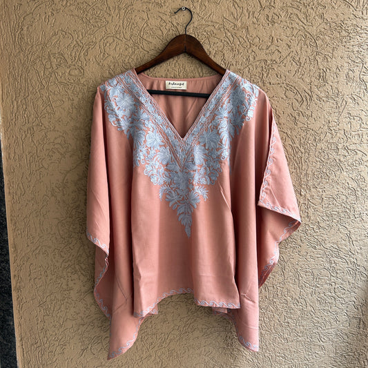 Peach Cotton Kaftan Top