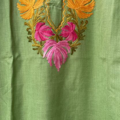 Floral Green Short Kashmiri Kurti (Size 44)