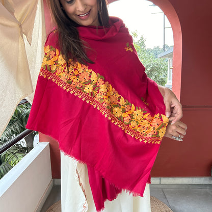 Pink Kashmiri Aari Shawl