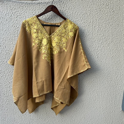 Brown Kashmiri Kaftan Top